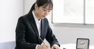 転職活動の適性検査を受けるビジネスパーソンのイメージ画像